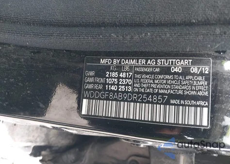 2013 Mercedes-Benz C 300 Luxury 4Matic/Sport 4Matic from USA, damaged, VIN WDDGF8AB9DR254857